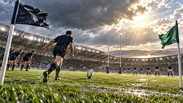Windy rugby stadium
